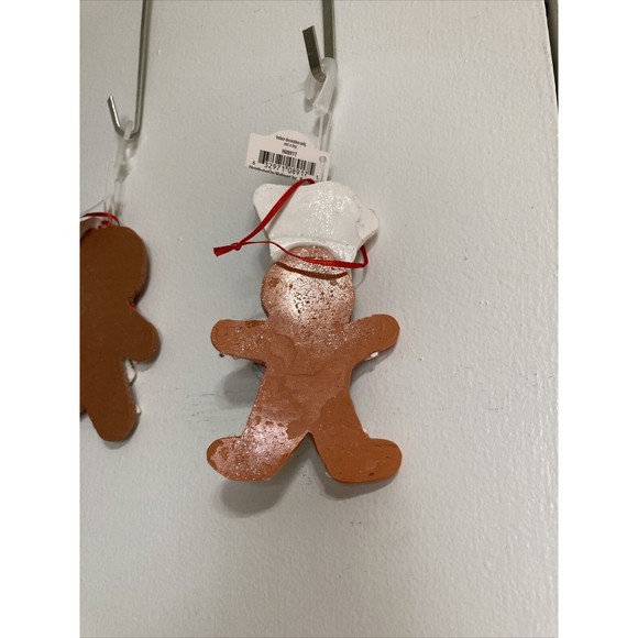 Gingerbread Cookie Girl and Boy Bakers Christmas Holiday Ornaments Set of 2 - Picture 8 of 9